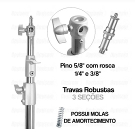 Greika Tripé de Iluminação em Aço Inox FC-S288L