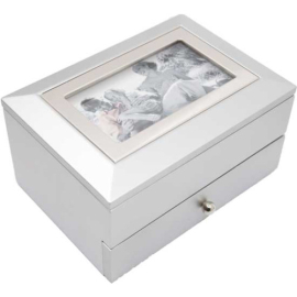 Porta-Joias Prata Personalizável para Foto 10x15 cm com Gaveta